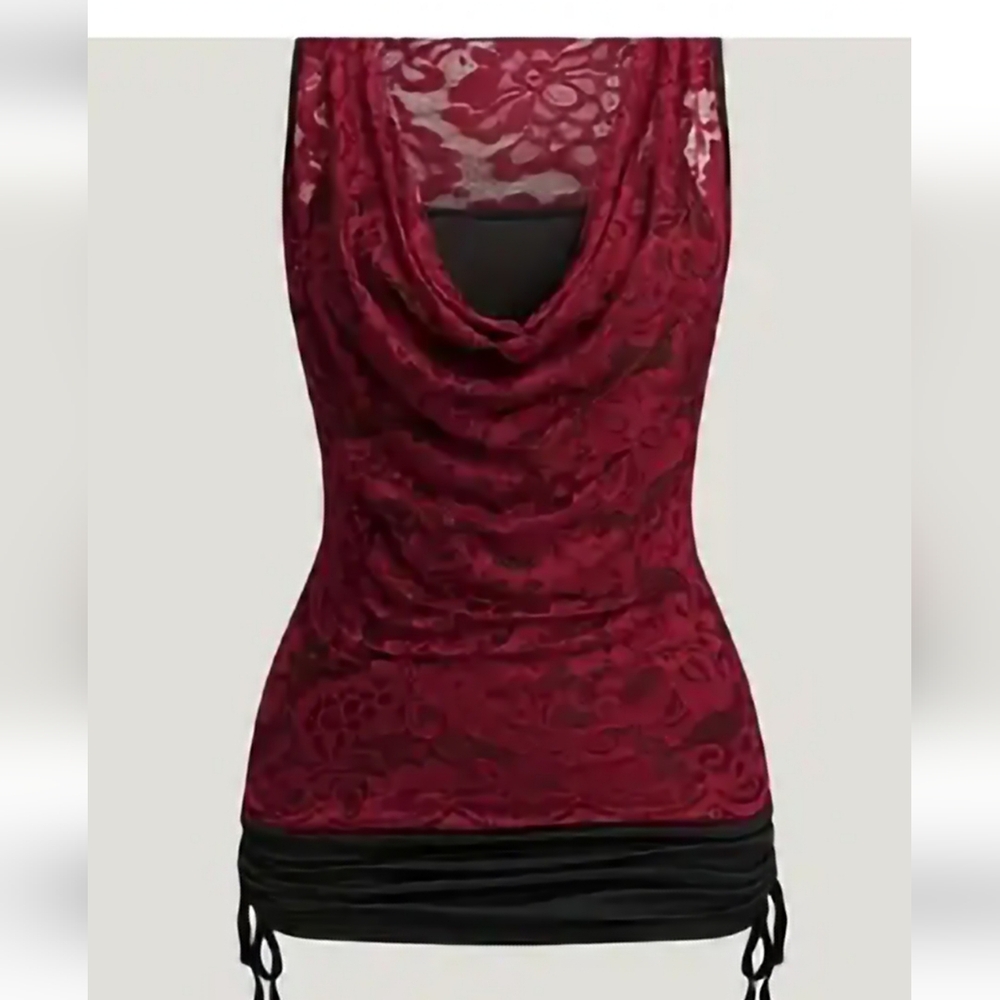 Elegant Womans Red Lace Top. 2XL - Picture 2 of 2